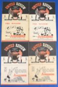1947/48 Manchester United home match programmes v Portsmouth, Burnley, Preston NE, Sunderland; usual