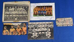 10x Wolverhampton Wanderers Signed Team Football Photographs, Newspaper Cutting Poster, starting