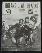 Scarcer 1976 in SA, Boland v NZ Rugby Programme: Sid Going action photo cover for the Boland clash