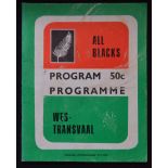 1976 in SA, W Transvaal v NZ Rugby Programme: Large, detailed. G