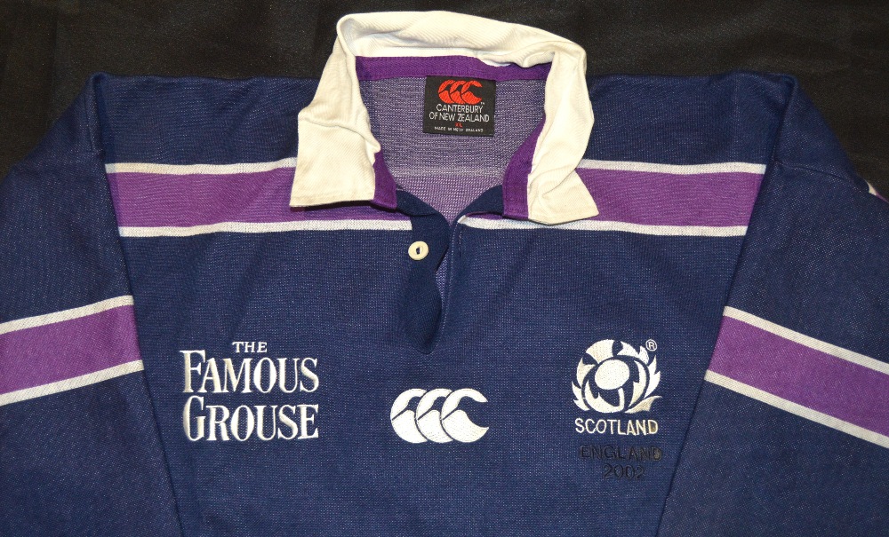 2002 Matchworn Tom Smith Scotland Rugby Jersey: From the 2002 game v England, blue/maroon with - Image 2 of 3