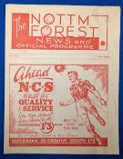 1946/47 1st home match after WW2 Nottingham Forest v Newcastle Utd. Div. 2 5th September 1946 very