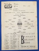 1946 Charlton Athletic v West Bromwich Albion single sheet programmes 2nd February 1946 - good