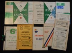 Some 1953-69 Ireland etc Home Rugby Programmes (14): v England (3, inc 1 dup), France (3, inc 1st