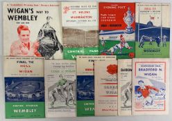 1950’s Rugby League Cup Finals, S/F’s and publications to include 1951 Challenge Cup Final, 1952