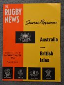 1966 British and I Lions 1st Test v Australia Rugby Programme: 20pp colourfully-covered Rugby News
