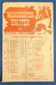 1945/46 Manchester United v Preston NE league programme single sheet, 3 November 1945; slight