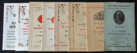 1948-93, Hartlepool Rovers v RF ‘Bob’ Oakes’ XV etc Rugby Programmes (8): Famous annual game, before