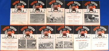 1952/53 Selection of Manchester United home match programmes to include Chelsea, Arsenal, Bolton
