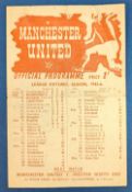 1945/46 Manchester United v Bolton Wanderers league programme single sheet 27 October 1945; slight