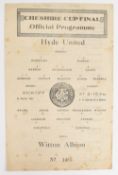 1946 Cheshire Cup Final Hyde United v Witton Albion single sheet match programme, 30 March 1946;