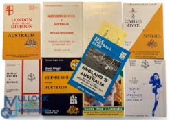 1989 Australia in the UK Rugby Programmes (9): Of the non-test matches, only Combined Students and