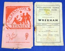1950/51 Accrington Stanley v Wrexham Div. 3 (North) programme 23 September 1950 (crease, edge tear),