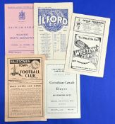 Selection of non-league programmes 1946/47 Dulwich Hamlet v Icelandic Sport Association (friendly
