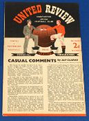 1952/53 Manchester United v Spurs Div. 1, 4 page match programme 25 March 1953; slightly trimmed (no
