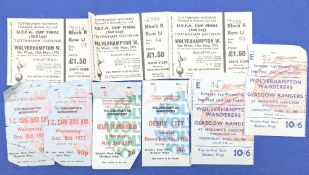 1961-1972 Wolverhampton Wanderers European Cup Ticket Stubs, a good collection to include Wolves v