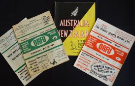 1962-67 Australians in NZ Rugby Programmes (4): v NZ 1st test 62, plus Otago v NSW Country 67, Otago