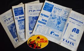 1970s Bayonne (France) Rugby Programme Selection (5): Large issues from the mid-70s v top-class