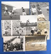 1956 b&w photos of England international team with Manchester United players (i) photo of team group
