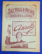Pre-War 1929/1930 Aston Villa v Huddersfield Town FAC 6th round match programme 1st March 1930