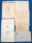 1946-1965 Austrian Football Club Associations Invitations and Menus, to include 1946 STFT victories