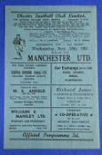 1962/63 Chester v Manchester United Lancashire Senior Cup match programme 28 November 1962; fair/