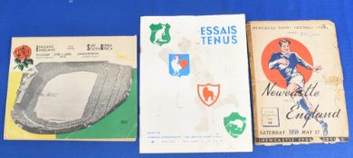 Rugby League programmes to include South Africa v England 1972, a c1970 French programme and