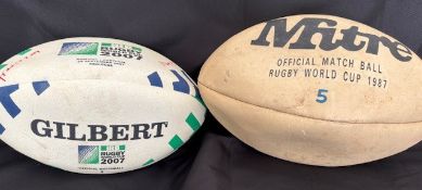 2007 and 1987 RWC Match-Used Rugby Ball etc (2): 2007 in France, the Romania v Portugal Official