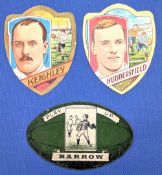 3x Antique Baines Rugby Cards, Keighley, Huddersfield, Barrow in good condition (3)
