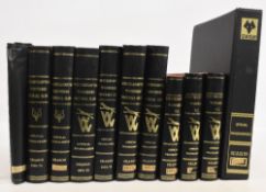 Wolverhampton Wanderers FC home football programmes in binders to include seasons 68/69, 69/70, 70/