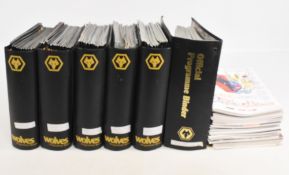 Wolverhampton Wanderers FC home football programmes in binders to include seasons 05/06, 06/07, 07/