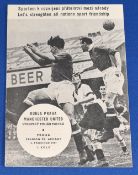 1957/58 Dukla Prague v Manchester United European Cup match programme 4 November 1957, Duncan