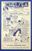 1946/47 Chelsea v Manchester United Div. 1 match programme 4 September 1946, fold out type, has team