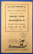 1946/47 1st home match after WW2 Grimsby Town v Wolverhampton Wanderers Div. 1 3 September 1946,