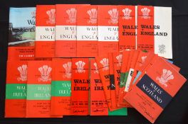 Some 1955-71 Wales Home Rugby Programmes (22): v England (6), Ireland (5), Scotland (2), France (2),