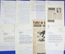 1964 Blackpool v Manchester United match dispute. Dispute papers with regard to the match dated 14