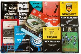 1978-93 New Zealand in Wales Rugby Programmes (23): 1978 v West Wales (2), Bridgend, Cardiff and