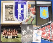 Football signed Photograph Pictures Pennant, to include Reg Matthews 1956 England signed picture,