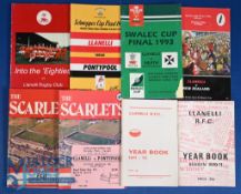 Llanelli WRU Cup etc, Rugby Programmes and Yearbooks (24): 13 issues v Swansea, 1981-1992, plus
