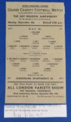 1944-45 RAF XI v Shropshire XI 4/9/44 at Gay Meadow Ground Charity Match removed from scrap book