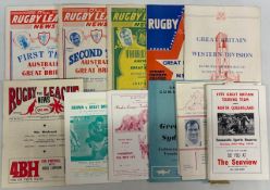1970 GB in Australia Rugby League Programmes (12): Great collection from the lengthy tour, with