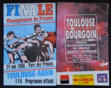 French Club Championship Final Rugby Programmes (2): The ‘grand finale’ in Paris for Toulouse, v