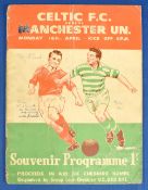 1955/56 Celtic v Manchester United challenge match fund raiser for Cheshire Homes 16 April 1956;