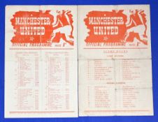 1950/51 Manchester United reserves v Wolverhampton Wanderers reserves (team changes), Stoke City,