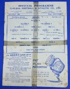 1945 North v South Cup Winners Chelsea v Bolton Wanderers at Stamford Bridge single sheet programme;