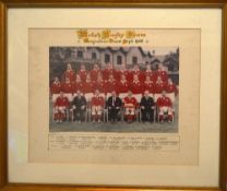 1968 Wales Rugby Squad for Argentina Large Framed Colour Photograph: Magnificent large colour