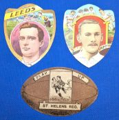 3x Antique Baines Rugby Cards, Leeds St Helens Reo, Compton in good condition (3)