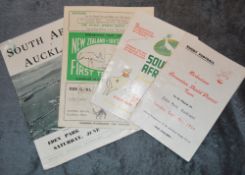 1956 S Africa in NZ Rugby Programmes (4): 1st test v NZ at Dunedin, and v Waikato and Auckland; plus