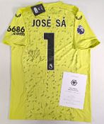 2023-24 Wolverhampton Wanderers FC Home Pro Jose Sa Goalkeepers Signed Replica Football Shirt, short