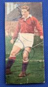 Scarce Duncan Edwards Signed Colour Cutting - small 1957 famous footballers Chix card/image cut down